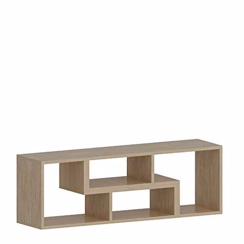 Decorotika Cubicco TV Stand and Media Console in Oak Blue and Brown – 1
