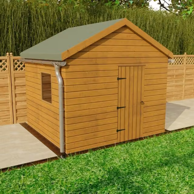 Galeco Galvanised Steel Half Round Gutter Small Shed Pack for Apex Style Roofs in Silver