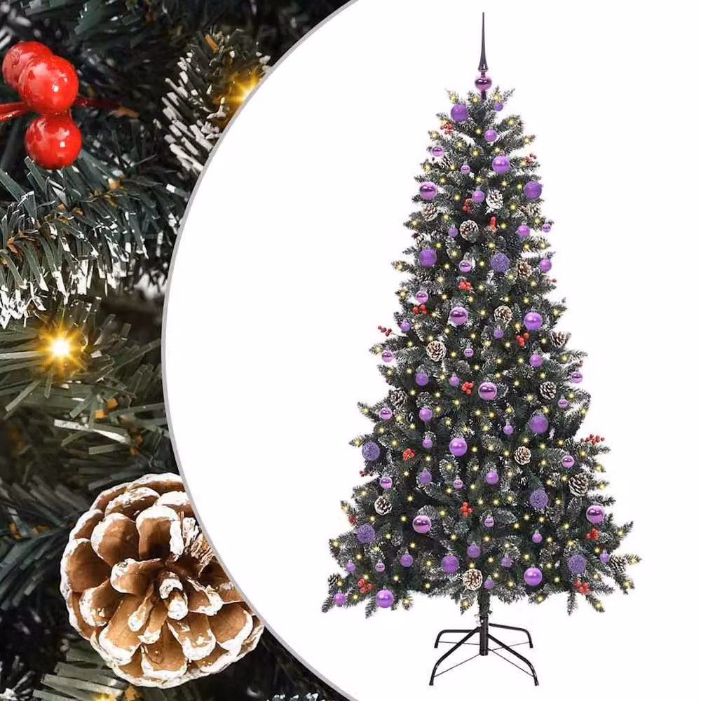 Berkfield Home Artificial Christmas Tree in Green, W/D/H: 114 x 114 x 210 cm – 2