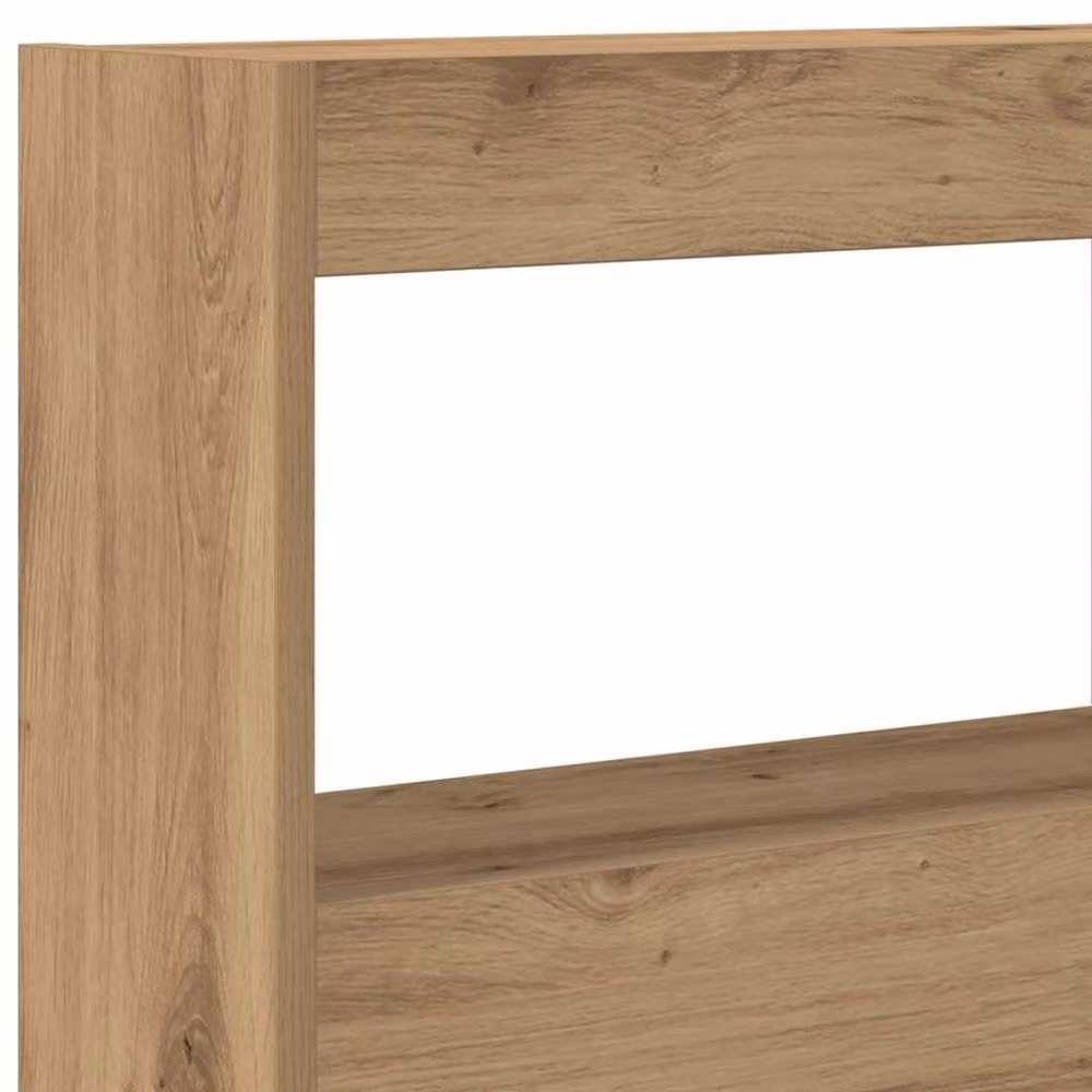 Berkfield Home Headboard Cabinet with Integrated LED in Artisan Oak Brown, W: 140 cm, D: 17 cm, H: 102 cm – 5