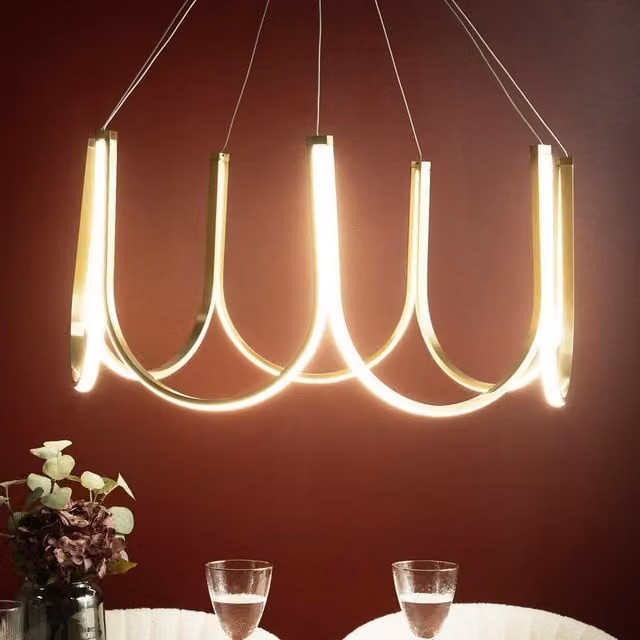 Wyld and Coco Gold Aluminium Pendant Chandelier with Integrated Warm White LED – 1