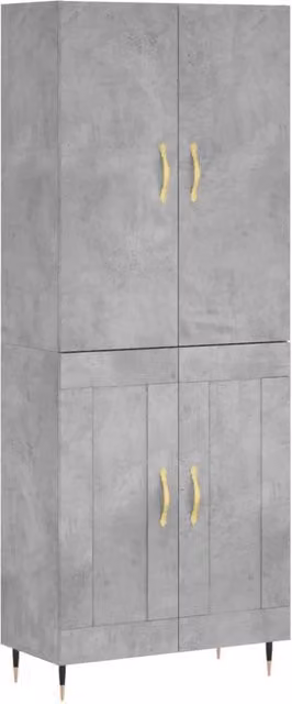 Berkfield Home Highboard in Concrete Grey, W: 69.5 cm, D: 34 cm, H: 180 cm – 1