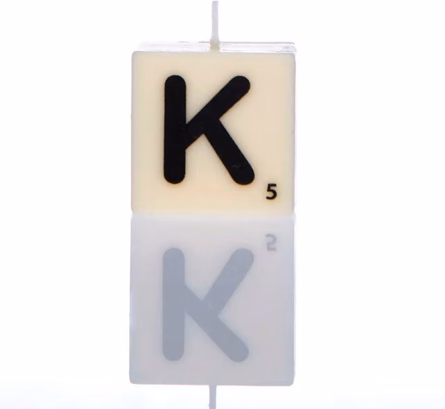 Boxer Gifts K Letter Figure Candle in White