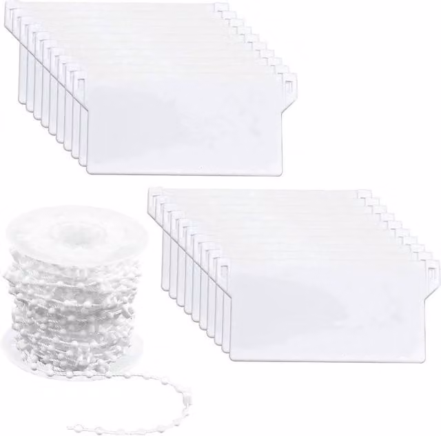 NESTLUNE Vertical Blind Repair Kit in White with 50 Bottom Weights and 20m Chain