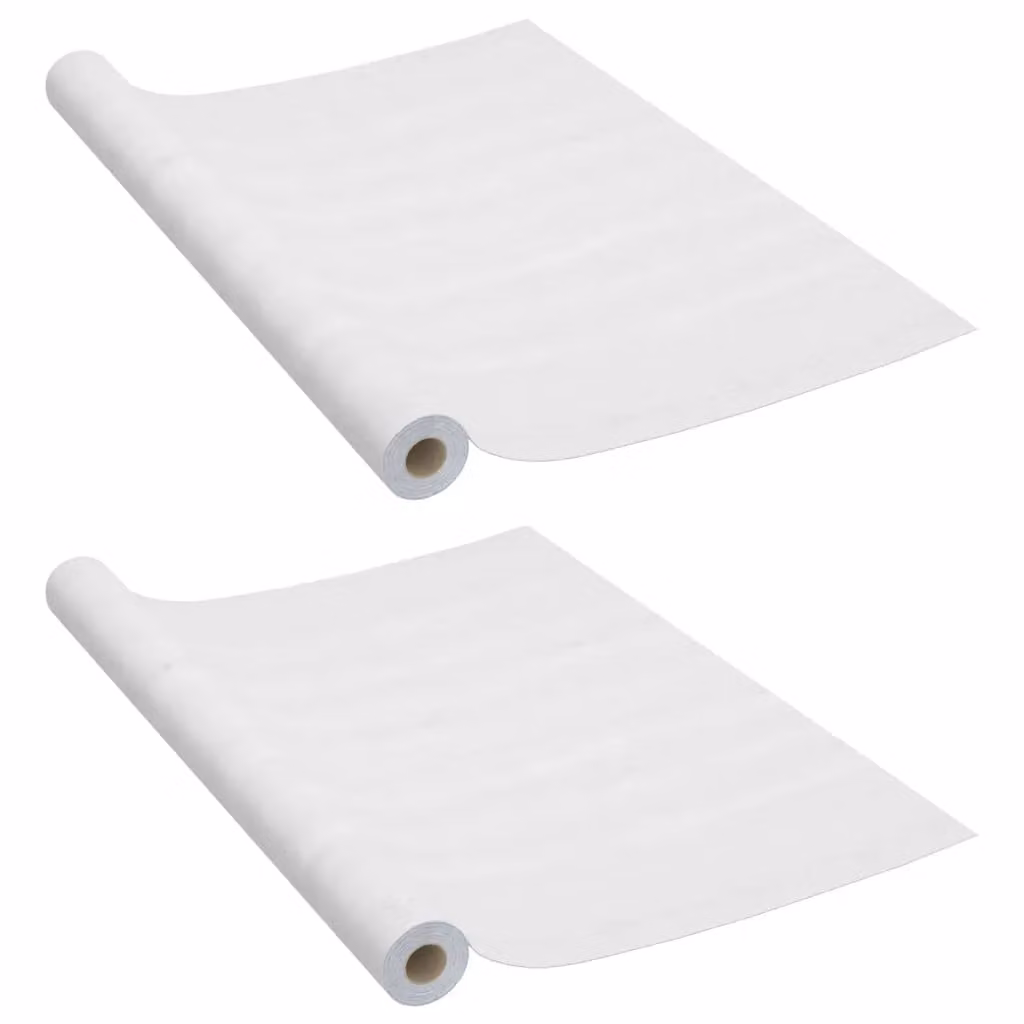 Berkfield Home Self-adhesive White Wood PVC Furniture Film, 2 Pack, W: 90 cm x L: 500 cm