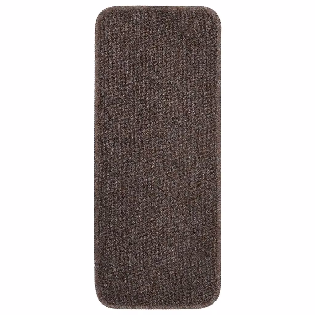 Berkfield Home Anti Slip Rectangular Stair Mats, Brown, 15 Pack, W: 60 cm, D: 25 cm – 2