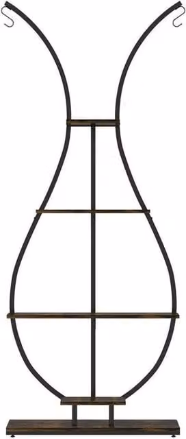 KORVIXA 5-Tier Vase Shape Plant Stand in Black