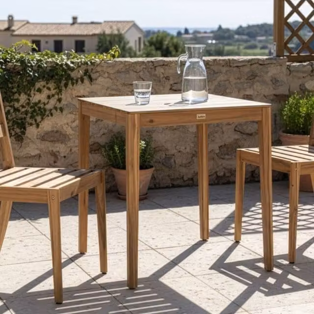 Wyld Haus Acacia Wood Bistro Table, Brown, W/D: 70 x 70 cm