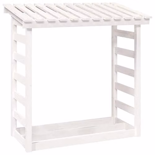 vidaXL White Solid Pine Wood Freestanding Firewood Rack, W/D/H: 108 x 64.5 x 110 cm – 1