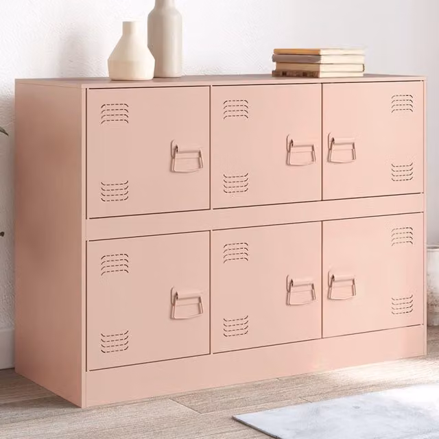 Berkfield Home Pink Metal Industrial Sideboard, W/D/H: 99 x 39 x 73 cm – 1