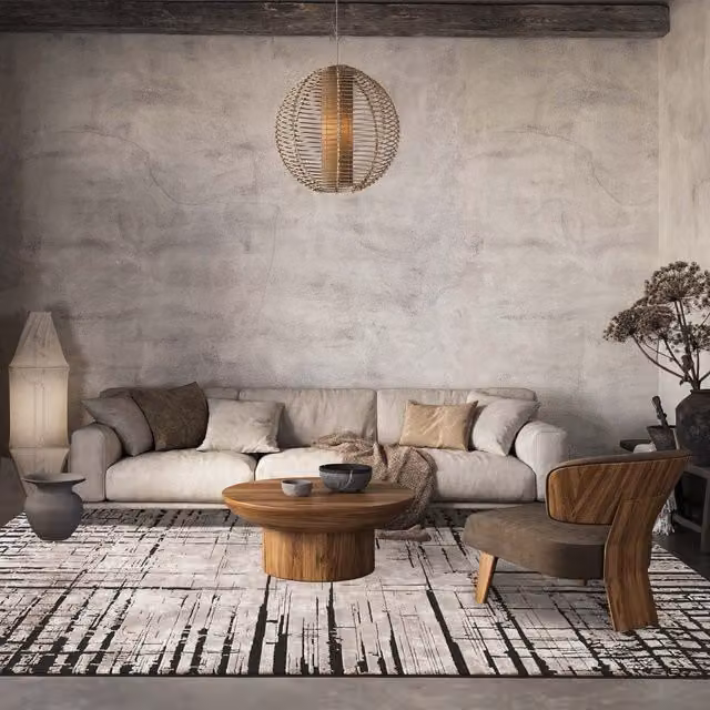 Desire Rugs Belgravia Modern Nexus Design Area Rug in Beige, W/D/H: 120 x 170 cm – 1