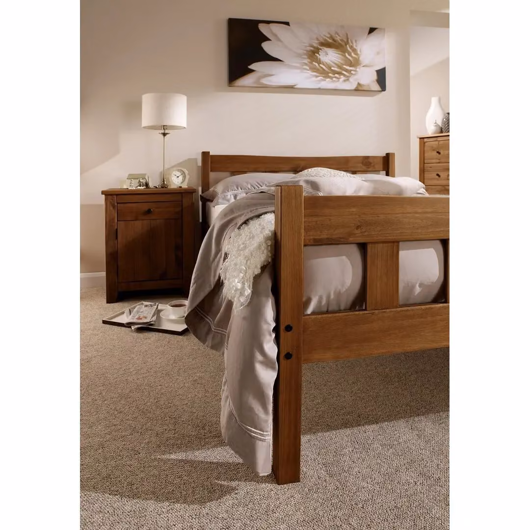 Lemon Pavilion Furniture Havana Double Pine Bed Frame, Brown, L200.8 x W144.8 x H96 cm – 2
