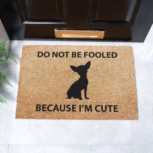 Artsy Mats Brown Chihuahua Coir and Natural Rubber Non-Slip Weatherproof Doormat