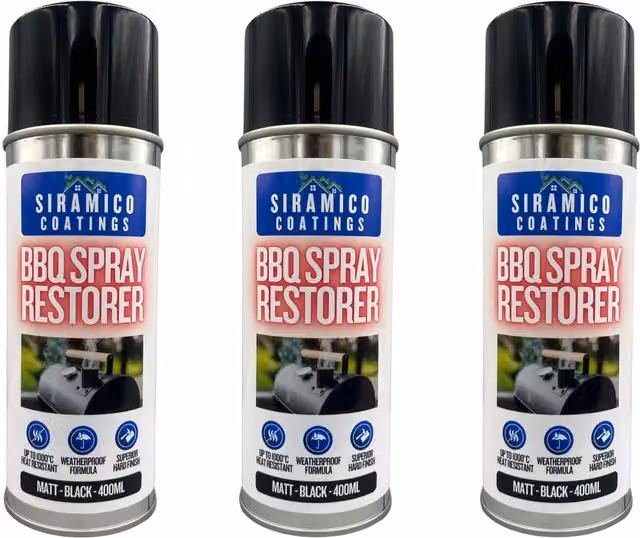 SIRAMICO COATINGS Opaque Black Spray Paint for BBQ, Firepit and Smoker