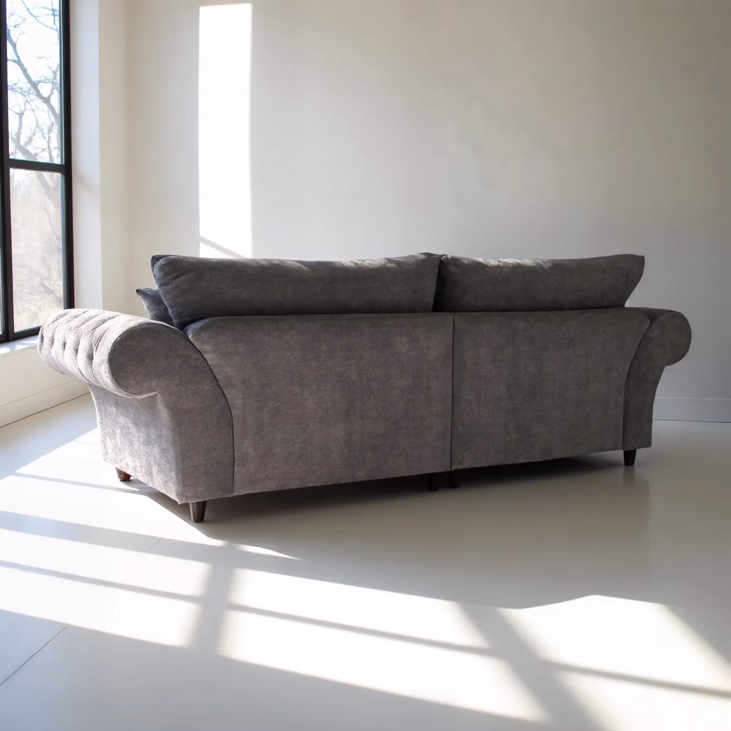Abakus Direct Windsor 4 Seater Fabric Sofa in Grey – 2