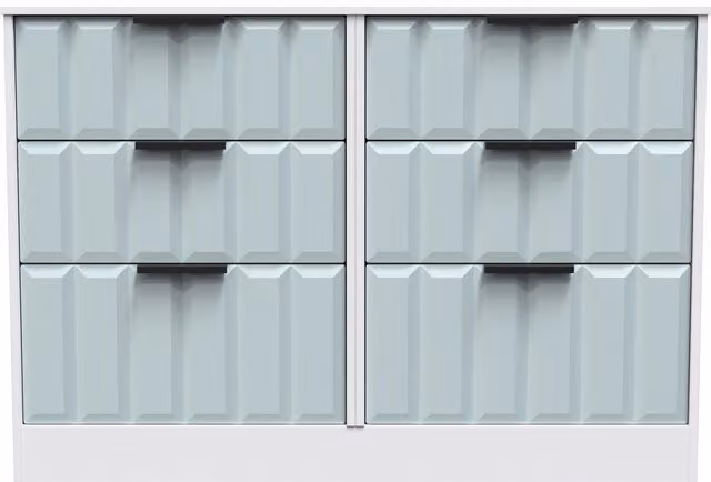 Ready Assembled 2 U Seattle 6 Drawer Wide Chest in Duck Egg Blue
