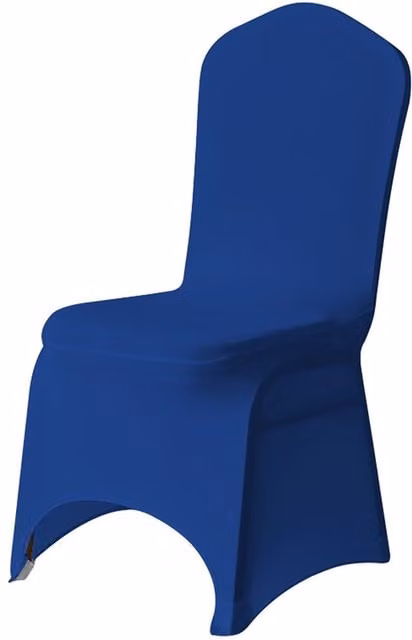 Neel Blue Spandex Arched Front Dining Chair Slipcovers, Stretchable and Washable Fabric in Royal Blue