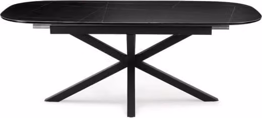 TGC Vincent Black Matt Ceramic Oval Extending Dining Table
