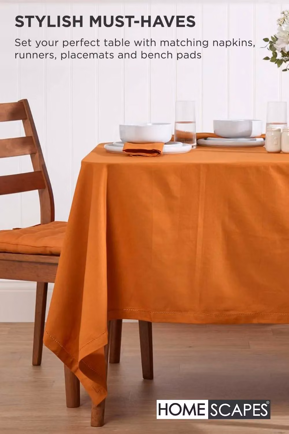 Homescapes 6 Pack Luxury Cotton Seat Pads in Orange, W/D/H: 40 x 40 x 40 cm – 4