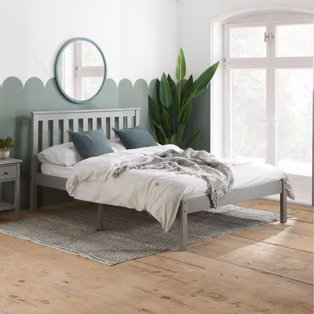 Birlea Denver Double Bed in Grey Lacquered Pine