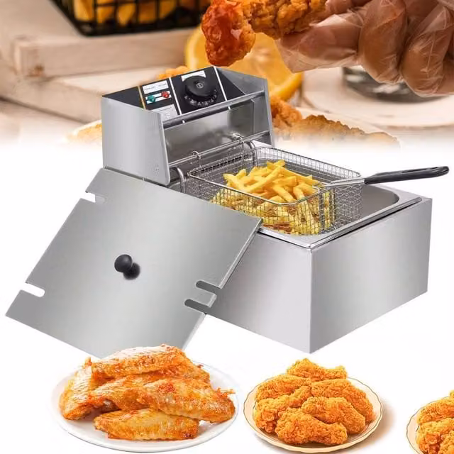 Ventryn 10L Commercial Electric Deep Fryer in Metallic Silver – 1