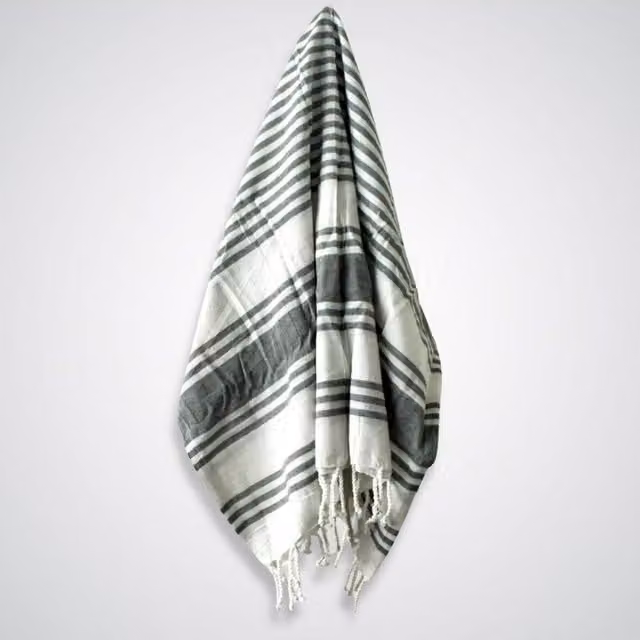 KDMD Hamman Spa Fluffy Cotton Towel in Charcoal Grey, W: 90 cm, L: 170 cm