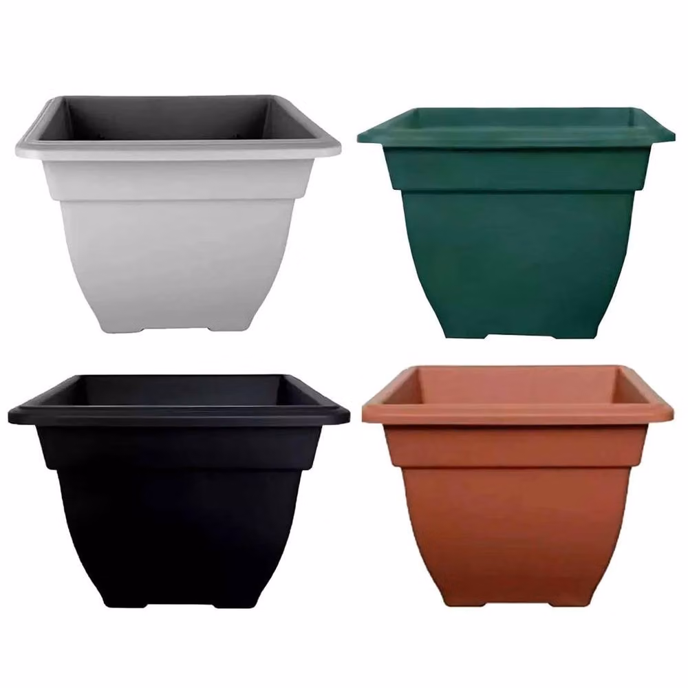 SPETLEK Green Large Square Bell Planter Plastic Pot – 3