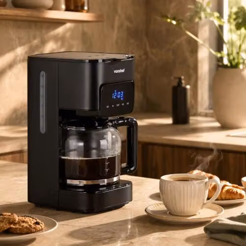 VonShef Retro Digital Filter Coffee Machine, 1.5L, Black – 5