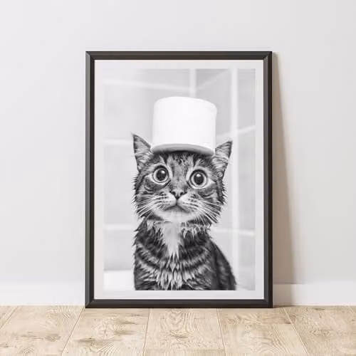 60 Second Makeover Cat Toilet Roll Animal Print Paper Poster, A3, Multicolour