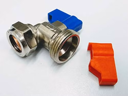 Primaflow Chrome Angle Valve Washing Machine Tap Connector 15 mm x 3/4 inch