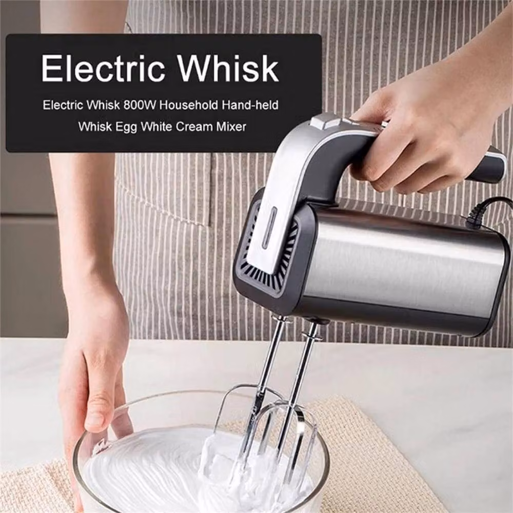 VOGREX 800W 5-Speed Turbo Electric Hand Mixer and Egg Beater in Silver – 2
