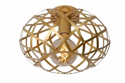 Lucide Wolfram Dimmable Flush Ceiling Light in Gold/Brass, Diameter: 30 cm – 1