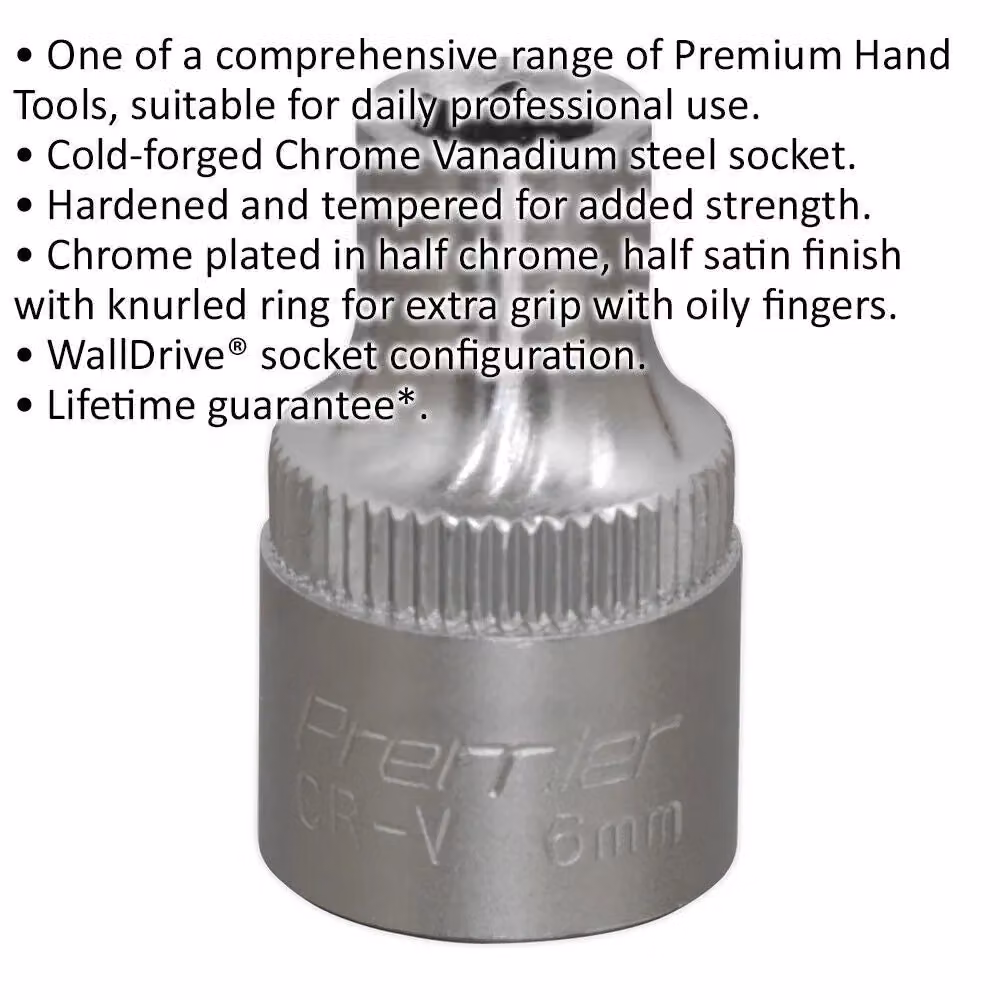 Loops 6mm Forged Steel Drive Socket, 3/8 inch Square Drive, Chrome Vanadium, Silver – 2