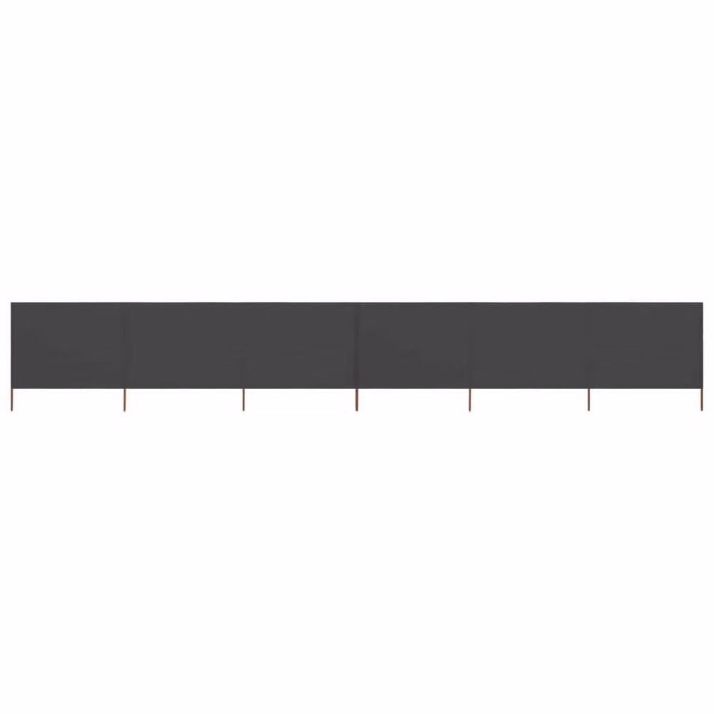 Berkfield Home 6-Panel Fabric Wind Screen, Grey, W: 800 cm, H: 80 cm – 2