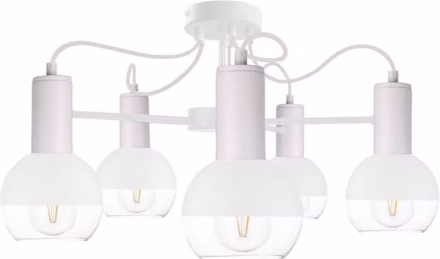 Netlighting Arne Multi Arm Semi Flush Ceiling Light, White, Diameter: 60 cm, 5x E27
