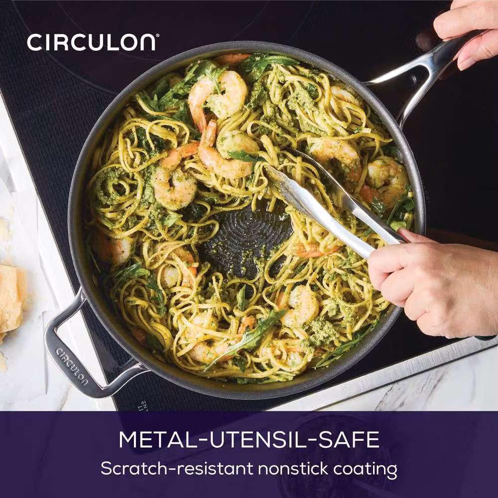 Circulon ScratchDefense Extreme Non Stick Stainless Steel Sauté Pan with Lid, 4.7 l, Silver – 3