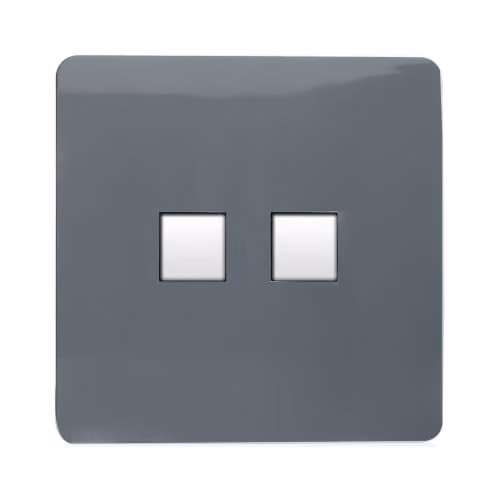 Trendi Switch 2 Gang RJ45 Cat 6 Ethernet Socket in Grey – 2
