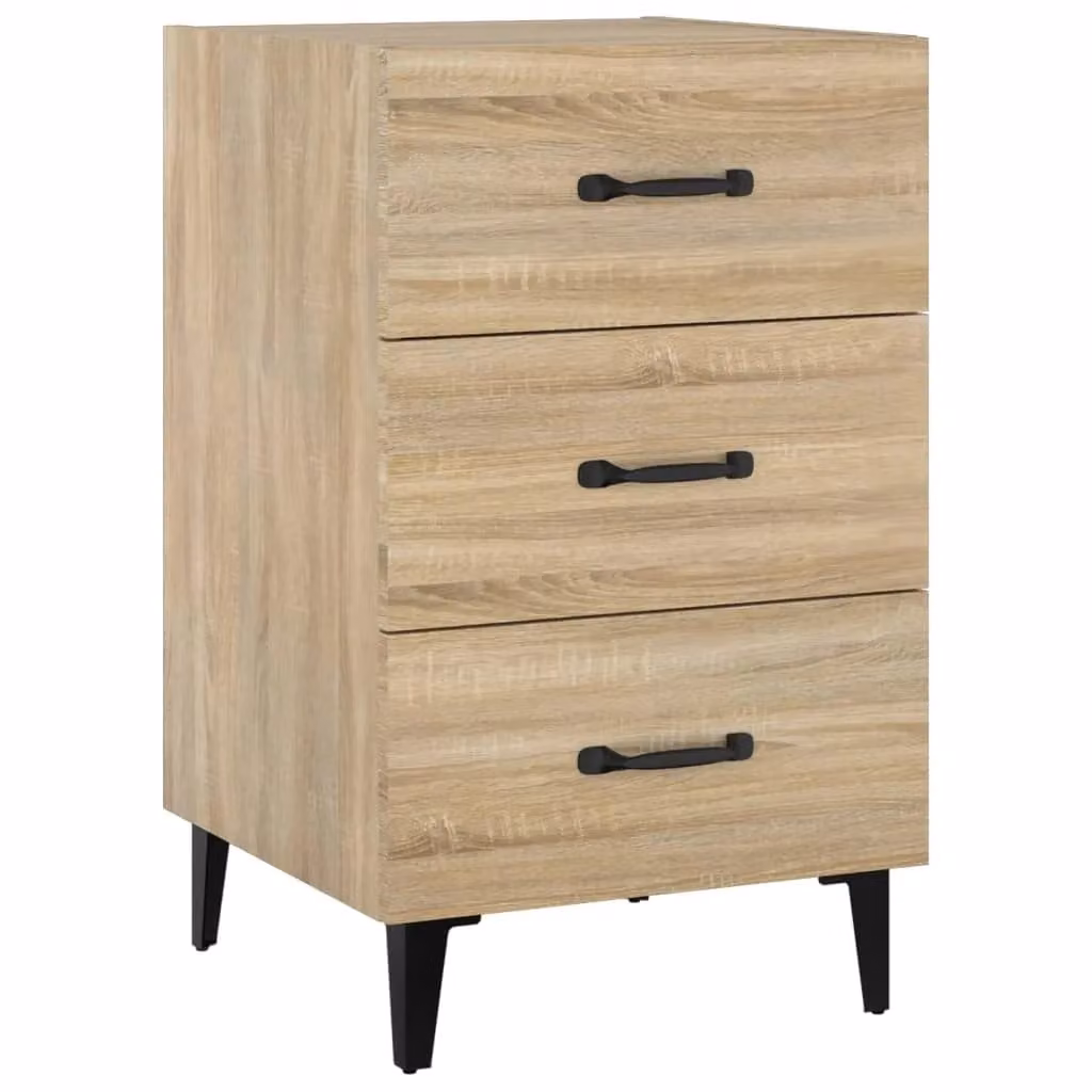 Berkfield Home Bedside Cabinet in Sonoma Oak Brown, W/D/H: 40 x 40 x 66 cm – 2