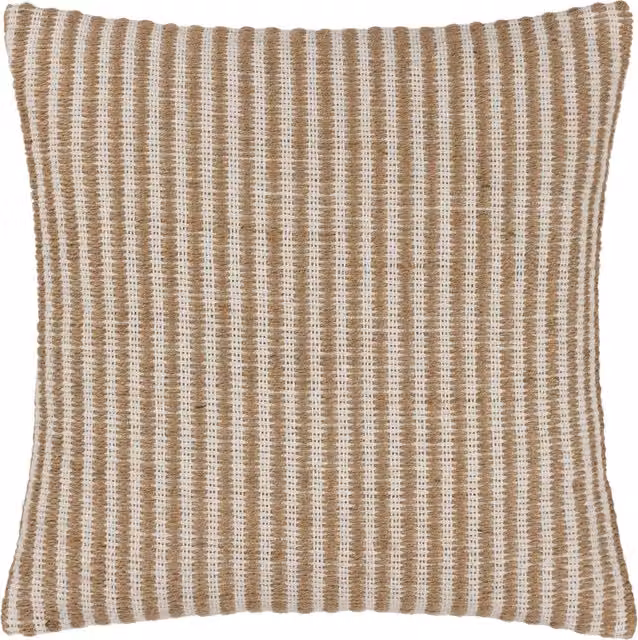 Make it a Home Organik Stripe Woven Square Cushion in Beige and Yellow
