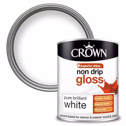 Crown White Gloss Water Based Wood Paint, 0.75 l – 2