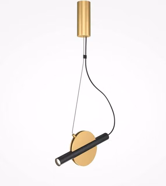 Maytoni Enigma Modern Integrated LED Pendant Ceiling Light in Gold/Brass with 3000K Warm White Light – 1