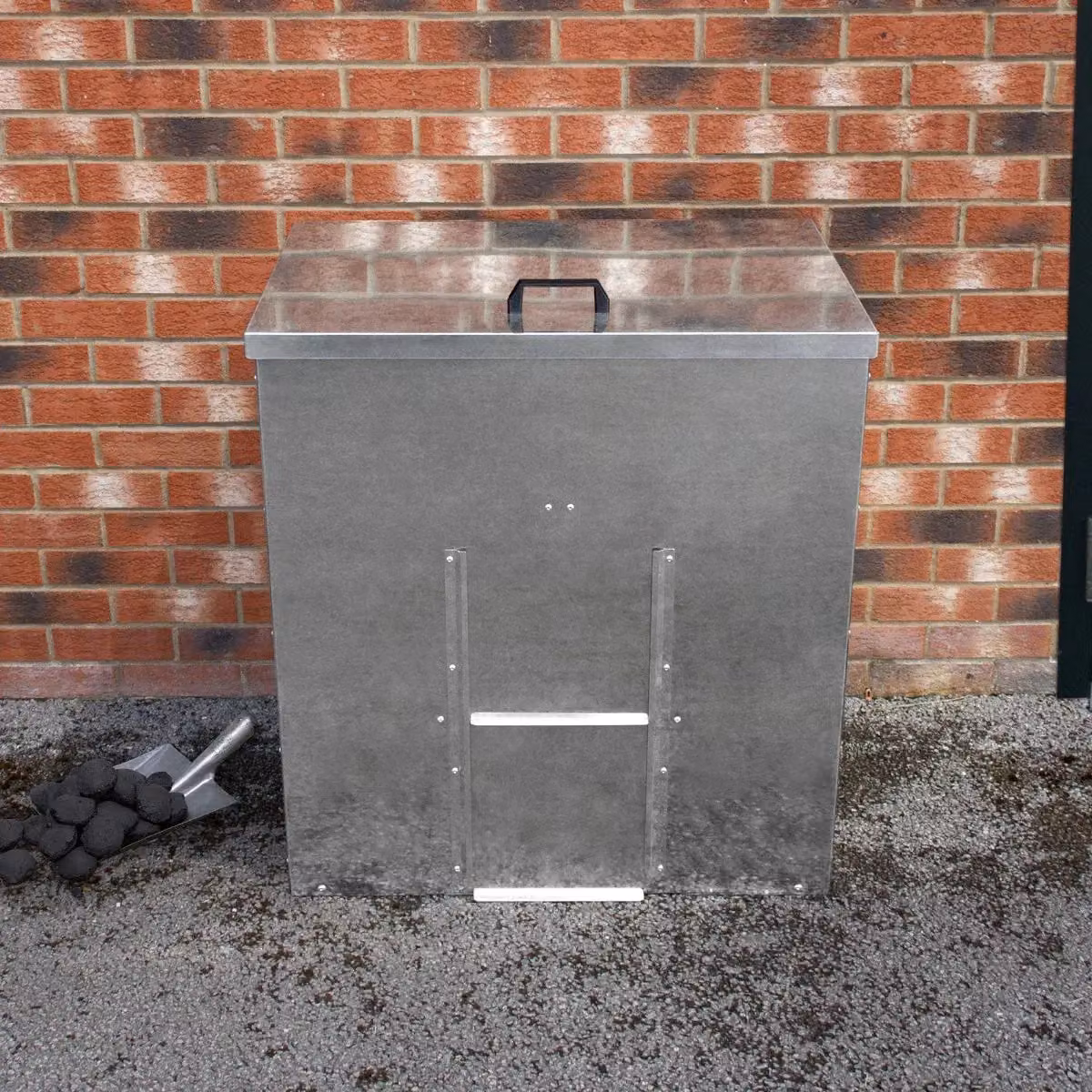 Monstershop Galvanised Steel Coal Bunker, Silver, 250kg Capacity – 4