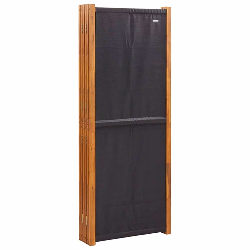 Berkfield Home 6-Panel Acacia Wood Room Divider in Black, W: 420 cm, H: 180 cm – 3