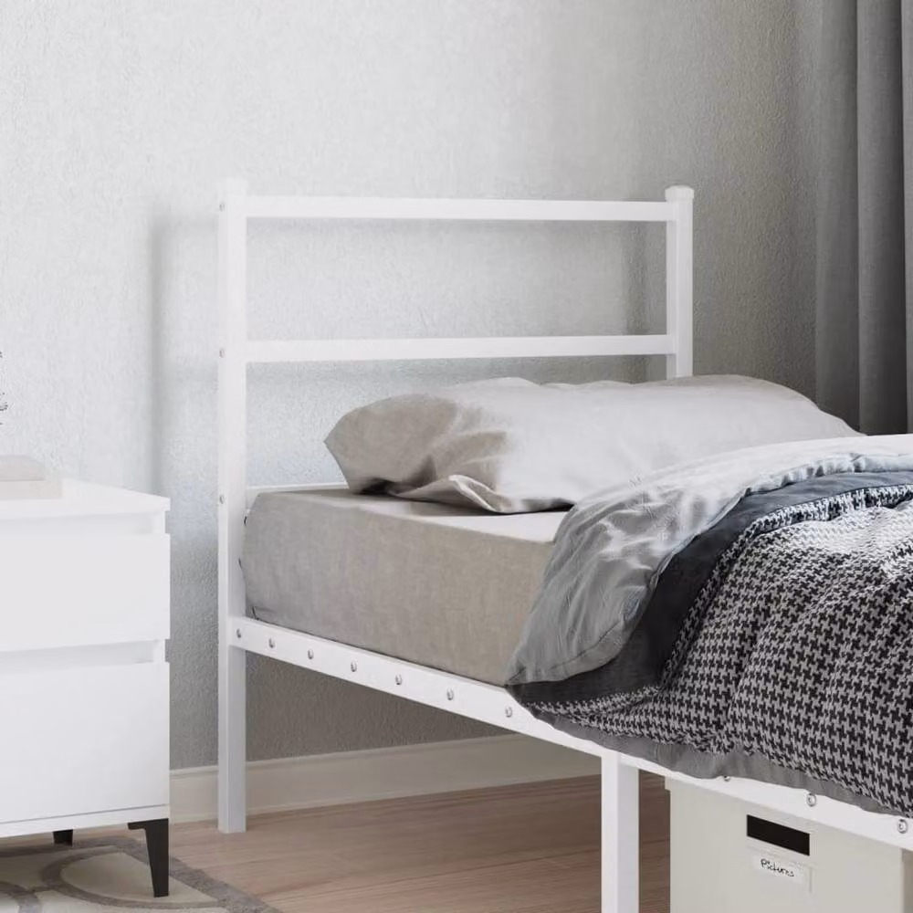 Berkfield Home Classic Metal Headboard in White, Width: 75 cm – 2