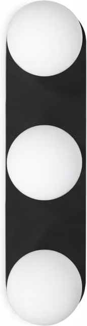 Orbital 3 Way IP44 Ceiling Light with Glass Globe Shades and Cool White LED Bulbs in Black
