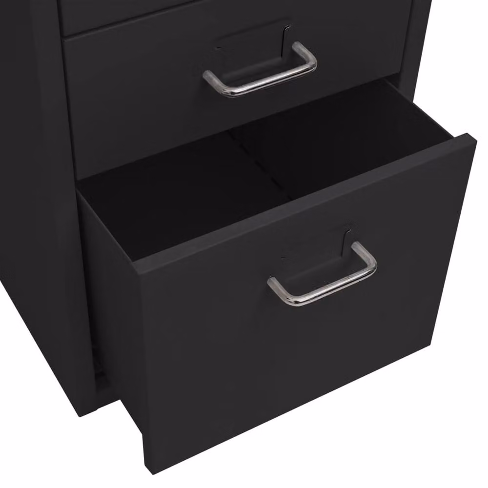 Berkfield Home Mobile Metal File Cabinet in Black, W/D/H: 28 x 41 x 69 cm – 3