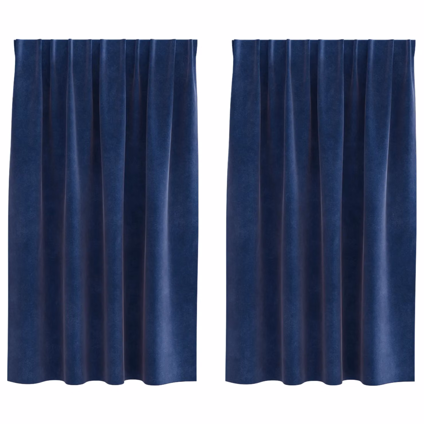 Berkfield Home Navy Blue Velvet Blackout Curtains, 2 Pack, Thermal Insulating and UV Resistant with Top Tape – 2