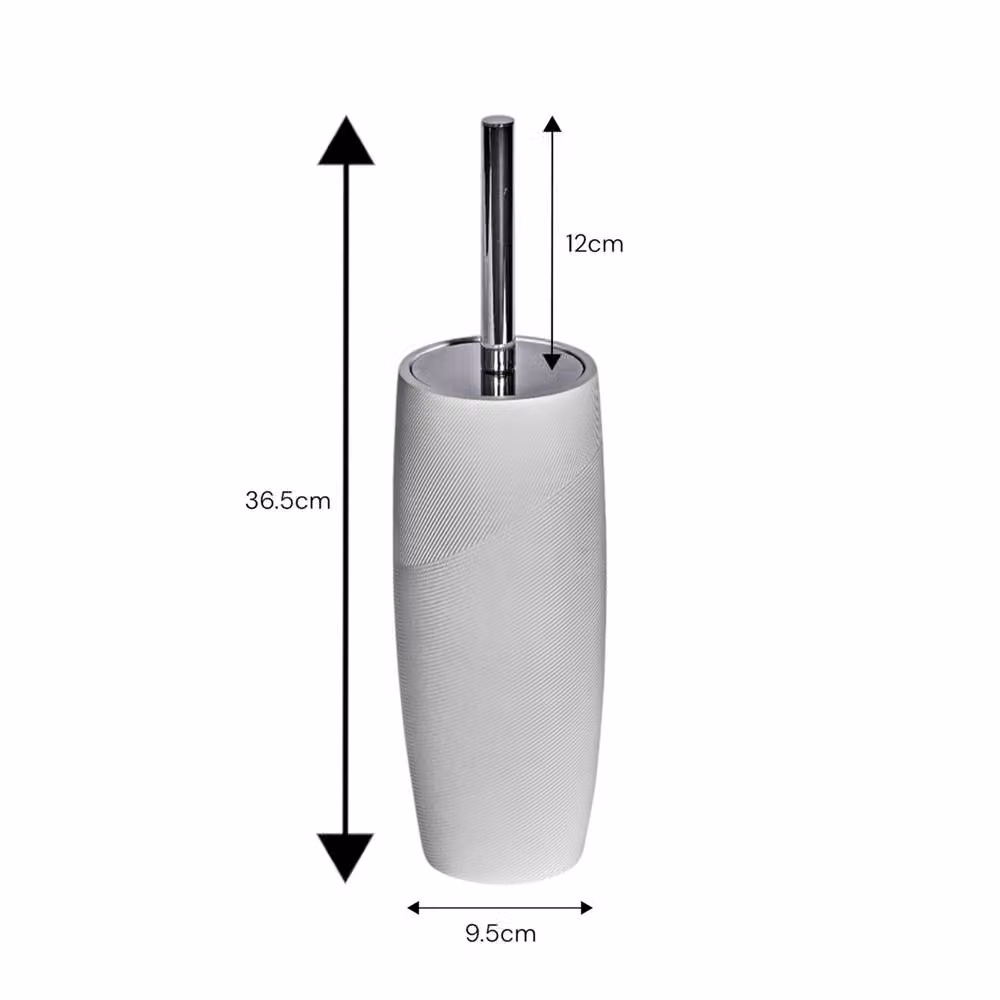 Showerdrape Ripple Textured Toilet Brush and Holder in White – 2