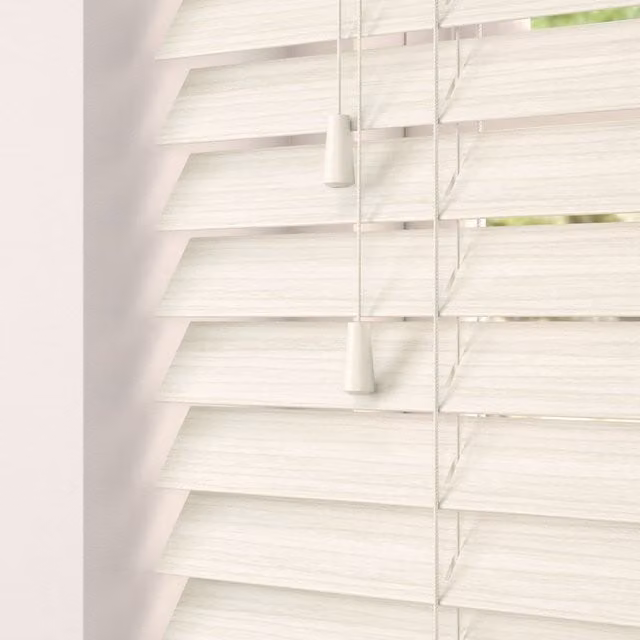 Terrys Made To Measure 50mm Wood Essence Venetian Blind in Arctic Oak White