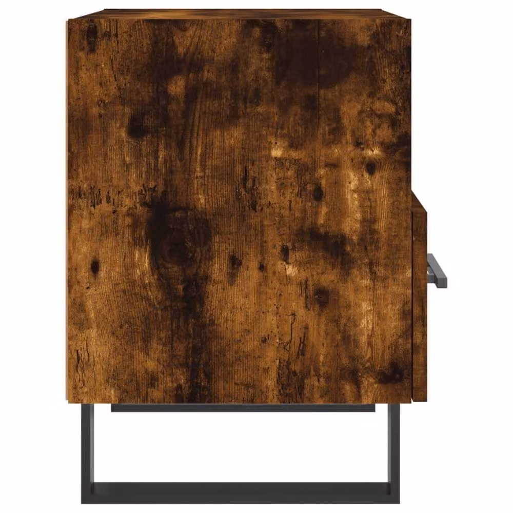 Berkfield Home Modern Bedside Cabinet in Smoked Oak Brown, W/D/H: 40 x 35 x 47.5 cm – 4